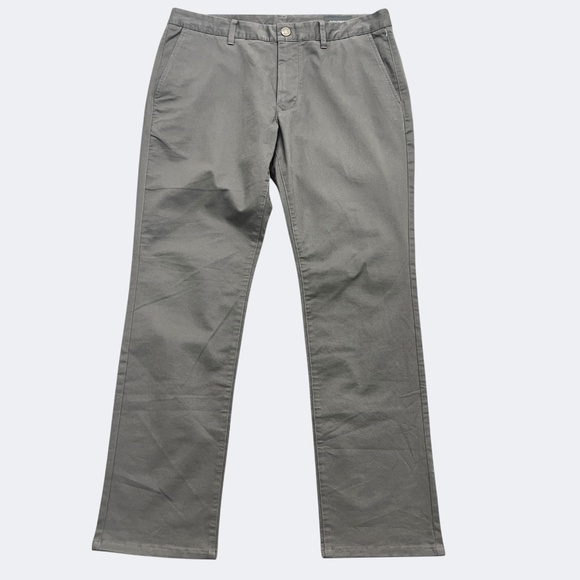 Bonobos Pants Mens 34x30 Gray Tailored Stretch Chino Straight Leg Flat Front - Picture 1 of 11